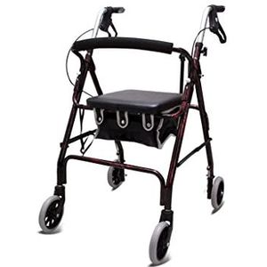 Lichtgewicht rolstoel mobiliteitshulpmiddelen rollator wandelaars voor senioren - rollator wandelaar met stoel, aluminium legering loophulp in hoogte verstelbare oudere hulp 4 wielen comfort reisstoel rolstoel