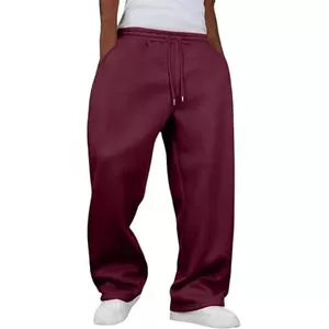 Y2K Joggingbroek voor heren van katoen, baggy, wijde pijpen, lange sportbroek, trainingsbroek met elastische tailleband, trekkoord, zijzakken gevoerd, warm, herfst, winter, vrijetijdsbroek
