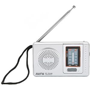 Draagbare Radio Een M F M AM FM Radio Zilver Grijs Pocket Size AM FM Compact Eenvoudig Ontwerp AA Batterij Aangedreven Pocket Radio voor Ouders Grootouders