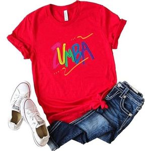 keephen Zumba T-Shirt voor Vrouwen Gedrukt Korte Mouwen Casual Top voor 2023 Zumba Lessen Dance Fitness Training, # 6, XXL