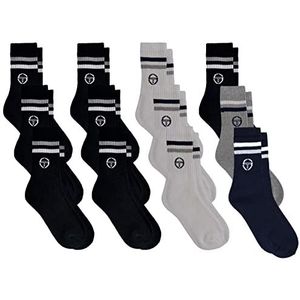 Sergio Tacchini Tennissokken voor heren, set van 6 en 12 stuks, Assortiment gemengd x 12, 43-46