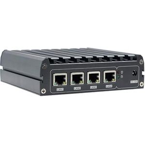 HSIPC Upgrated J4125 Quad Core Firewall Micro Appliance, Mini PC, Nano PC, Router PC met 8G RAM 64G SSD, 4 RJ45 2.5GBE AES-NI Compatibel met Pfsense OPNsense
