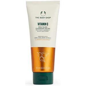 The Body Shop Vitamine C Daily Glow Cleansing Polish (1x 100ml), exfoliërende gezichtsreiniger voor droge huid, stralende gezichtsreiniger met jojoba-kralen, huidreiniger, veganistische huidverzorging
