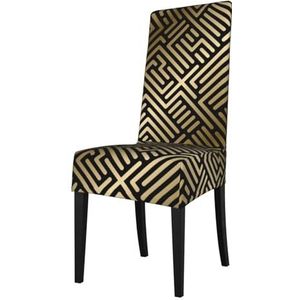 KemEng Naadloze geometrische gestreepte patroon, stoelhoezen, stoelbeschermer, stretch eetkamerstoelhoes, stoelhoes voor stoelen