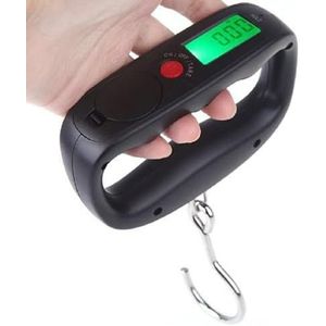 OFKPO Pocket Digitale Weegschaal Opknoping Bagage Gewicht Elektronische Haak Schaal 50kg/10g Opknoping Haak Schaal Gewicht voor Reizen (zwart)