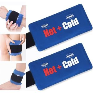 Hilph® Herbruikbaar Gel Ice Pack met elastische bandjes - 2 Packs, warm en koud kompres Pack voor verwondingen en pijnverlichting, gewrichtspijn,