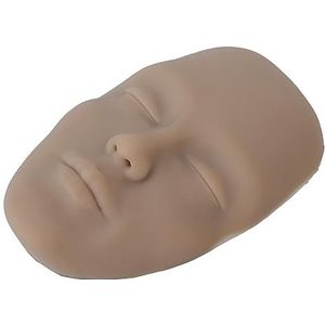 Microblading Oefengezichtsmodel, 5D Siliconen Make-up Oefengezichtsbord Verbeter de Vaardigheid voor Wimperverlenging (Donkere huidskleur)