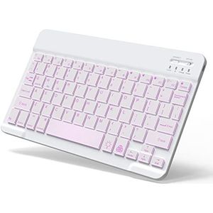 Verlicht Bluetooth-toetsenbord, klein, draagbaar, extern draadloos toetsenbord, draadloos, oplaadbaar, verlicht, voor Android-tablet, mobiele telefoon, smartphone, iPad Pro Air, mini, iPhone Windows