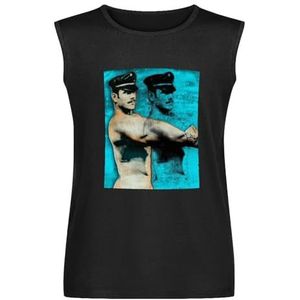Men's Past Sleeveless T-Shirt Physique Pictorial Art Tom of Finland Gay Cop Fetish Leather Cap Vest S