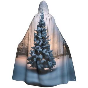 SSIMOO Kerstboom Sneeuw Volwassen Hooded Mantel, Vreselijke Ghost Party Mantel, Geschikt voor Halloween en Themafeesten