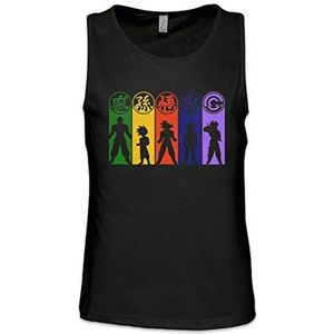 Urban Backwoods Anime Hero Goku Fighter Heren Tank Top Training Gym Shirt Zwart Maat M