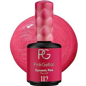 Pink Gellac Gellak - 182 Dynamic Pink 15 ml - UV Gel Nagellak Roze - Eenvoudig aan te brengen Nagellak voor 14 Dagen Salonkwaliteit - Veganistische Gellak gemaakt in Nederland