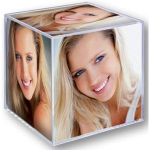 ZEP Acryl foto kubus, foto kubus voor? r 6 foto's elk 8,5 x 8,5 cm