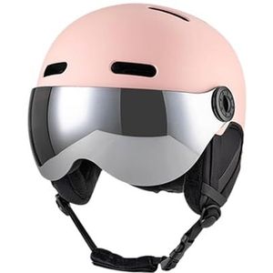 Harilla Snowboardhelm met skibril Skihelm Wintersport Sporthelmen Outdoor Moderne verstelbare lens Sneeuwhelm, ROZE, M