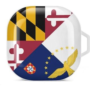 Maryland Azoren vlag oordopjes hoesje compatibel met Samsung hard shell beschermhoes wit stijl