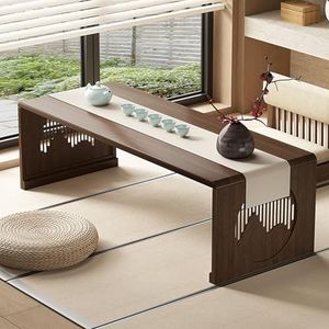 Multifunctionele klaptafel, Opvouwbare antieke Japanse koffie- en theetafel, veelzijdige houten opvouwbare lage tafel for in de woonkamer (tatami)(Walnut,23.62""Lx15.75""Wx11.81""H(60x40x30cm))