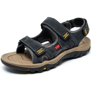 Mode Mannen Ademend Backpacken Wandelsandalen, Klassiekers Open Toe Sandalen, Grote Maat Outdoor Sport Strandschoenen, Zwart, 45 EU