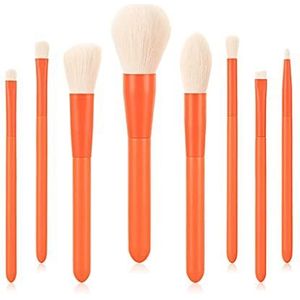 MQPALZKD 8 Make-up kwastenset Zachte kwast Houten handvat Beauty Tool Blush Powder Foundation Brush Make-up kwast(Argento)