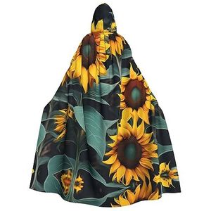 ZISHAK Wild Flower Zonnebloemen Unisex Vampier Cape Voor Halloween Liefhebbers - Ongeëvenaarde Feestkleding voor Mannen En Vrouwen