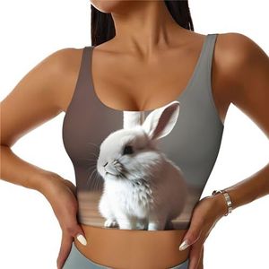 Cry Wit Konijn Print Casual Wear Vrouwen Sport Vest Yoga Vest Workout Vest Voor Vrouwen Lichtgewicht Trendy, Zwart, S