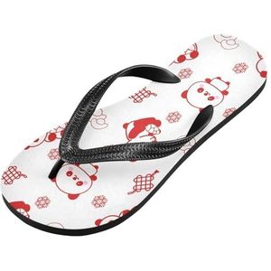 LI ZHI XIN Volwassen Zomer Flip Flops Indoor Outdoor Slippers Huis Schoenen Met PVC Antislip Zool Panda Patroon, Meerkleurig, X-Small