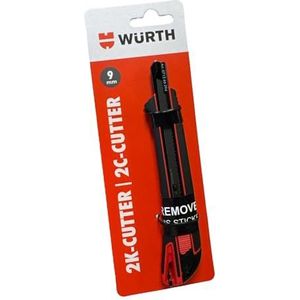 Würth Cuttermes 2K met schuiver – 9 mm bladbreedte, 160 mm lengte, ergonomische 2-componenten kunststof handgreep voor nauwkeurig snijden