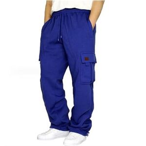 Broeken Heren Katoenen Casual Werkbroeken For Heren Outdoorbroeken Camping Wandelbroeken Loose Fit Multi Pockets (Color : Blue, Size : M)