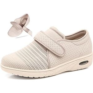 Dames oedeem diabetes schoenen, diabetische dames wandelschoenen, verstelbare extra brede breedtes diabetische schoenen sneakers voor ouderen, gezwollen voeten, plantaire fasciitis