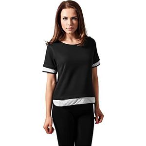 Urban Classics Dames Ladies Terry Mesh Tee T-shirt, zwart/wit, L
