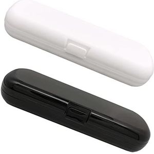 2 stuks elektrische tandenborstel reiskoffer, draagbare reistandenborstelhouder voor oral-b pro en andere elektrische tandenborstel set van Hovesty (wit en zwart)