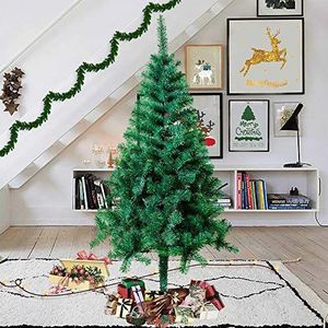 Froadp 180cm Kunstkerstboom met Stabiele Standaard en 500 Simulatie Takken Traditionele Kerstboom voor Kerst DIY Ambacht Feest Decoratie(PVC Groen)