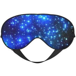 CRJSYCBYB Blauw Glanzende Sterren Gedrukt Zacht Oogmasker Slapen Oogmasker Reizend Oogmasker