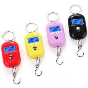 Digitale hangweegschaal, Leuke mini digitale weegschaal for het wegen van visbagage, reisgewichten, sleutelhanger, elektronisch(Pink)