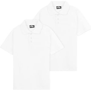 CityComfort Poloshirt voor jongens, witte schoolhemden voor jongens, multipack, Wit 2-pack, 9-10 Jaar