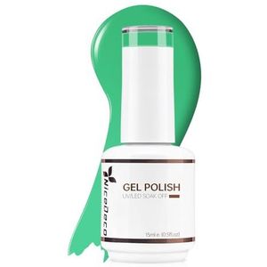 Nicedeco Hema Free Gellak Semi-Permanent Nagellak - Cruelty-Free Groen UV/LED Glossy Polish 15ML-321