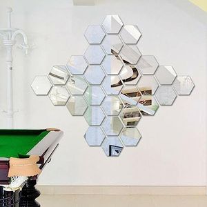 12/36 stuks acryl spiegel zeshoekige muurstickers tegelstickers venyltegels zelfklevende 3D-wandpanelen keukenachterwand tegels plaktegels tegelfolie keuken badkamer decoratie