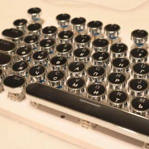 QPSJXN 104 ronde PBT-keycaps voor mechanische toetsenborden, compatibel met MX retroillumt universeel design, cirkelvormige toetsenbordset (zwart)