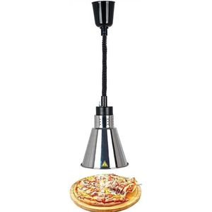 Voedselverwarmer Lamp Voedselwarmtelamp met lamp, 250W Voedselverwarming Hanglamp Voedselisolatielamp for feesten Buffetrestaurant, Houd voedsel en gerechten warmer (Color : Silver)