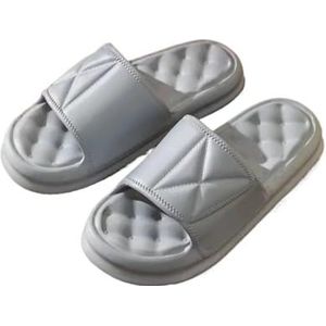 UBOHUZ 2 Paar Vrouwen Dikke Platform Wolk Slippers Zomer Strand EVA Zachte Zool Slide Sandalen Leisure Mannen Dames Indoor Badkamer Anti-slip Schoenen Voor Badkamer, Zwembad, Grijs, 44/45 EU