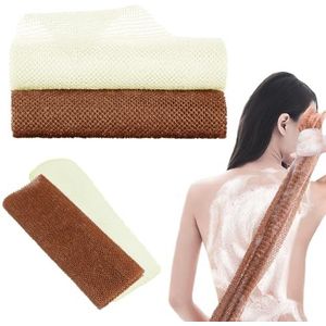 TRKETK 2 stuks Afrikaans lichaam exfoliërend net, body exfoliërende wassen scrub douchenet 80x30cm vergrote Afrikaanse netspons nylon mesh rugscrubber voor vrouwen mannen verwijderen dode huid vuil