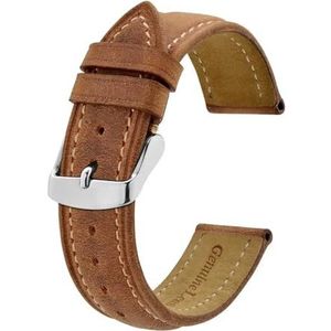 INEOUT Geniune Lederen Horlogeband 14mm 17mm 18mm 19mm 20mm 21mm 22mm 23mm 24mm Vervangende Armband For Mannen Vrouwen Horlogeband (Color : Light Brown-S, Size : 19mm)