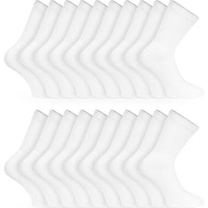 Basic Treasure 20 paar tennissokken, uniseks, sportsokken, zacht katoen, sokken voor heren en dames, vrije tijd en sport (DE/NL/SE/PL, Numeriek, 39, 42, Regular, Regular, Effen wit)