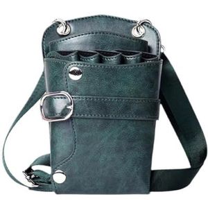 Kapperstas, gereedschapstas, haarschaartas met clips, kam-etui, kappersschaarhouder, gereedschapshouder, salon-heuptas, riem, PU-lederen tas (C)