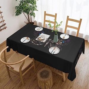 yefan Science rechthoekig tafelkleed, vlinder, 183 x 137 cm, wasbaar polyester tafelkleed voor eettafels, feesten, evenementen enz.