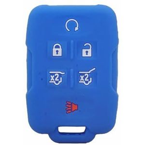 Afstandsbediening Autosleutel Siliconen Hoes Case voor Sierra Yukon voor Chevrolet Silverado Suburban Tahoe-Dark Blue