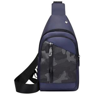 Mannen Casual multifunctionele schoudertas Reizen Crossbody Tas op schouder Sling Bag Pack Messenger Pack Borsttas for mannen (Color : 7037-blue)