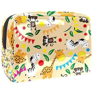 Make-up Bag PVC Ritssluiting Toilettas Waterdichte Kosmetische Zak met Dierlijk Geel voor Vrouwen en Meisjes