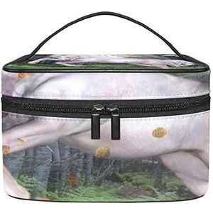 Eenhoorn make-up organizer tas, reismake-up tas organizer case draagbare cosmetische tas voor vrouwen en meisjes toiletartikelen, Meerkleurig, 22.5x15x13.8cm/8.9x5.9x5.4in