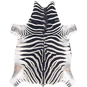 rugsx Tapijt imitatie rundleer, zebra, wit zwart leer 180x220 cm
