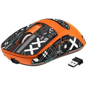 VGN GAMEPOWER ATTACK SHARK X3 SUPERLIGHT Draadloze Gaming Mouse, 49g Lichtgewicht Muis, 26000DPI, PixArt PAW3395, Programmeerbare, Bluetooth/2.4G/Bedrade, Grip Tape, 200 uur Batterij, PC/Mac, Oranje